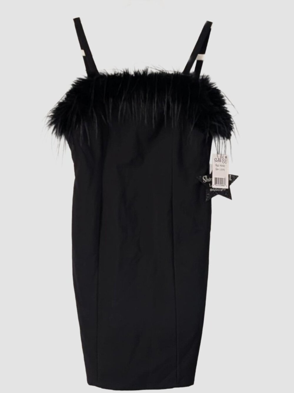 Stella 88 NWT Girls Black Feather Trim Dress Size L Party Holiday Formal